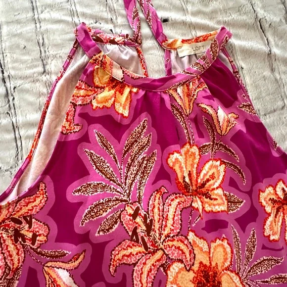 Loft Pink Mosaic Mini Halter Swing Dress - Picture 3 of 7